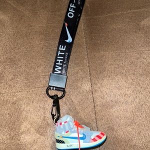 Mini 3d shoe keychain with off white lanyard
